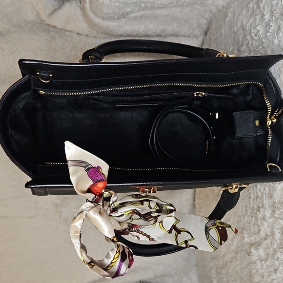 Michael Kors Tina Saffiano Leather Messenger Handbag - Picture 7 of 11